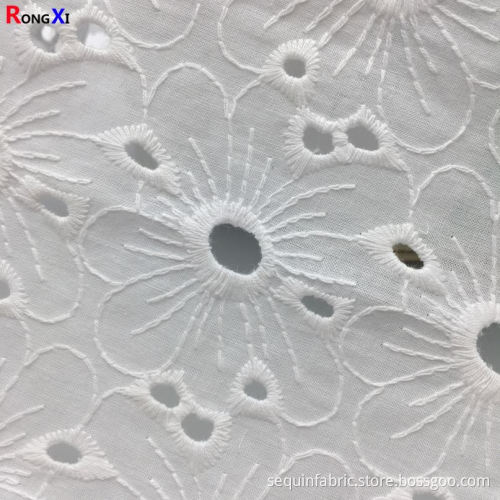 Brand Cotton Girl Shirt Flora Embroidery Lace Fabric